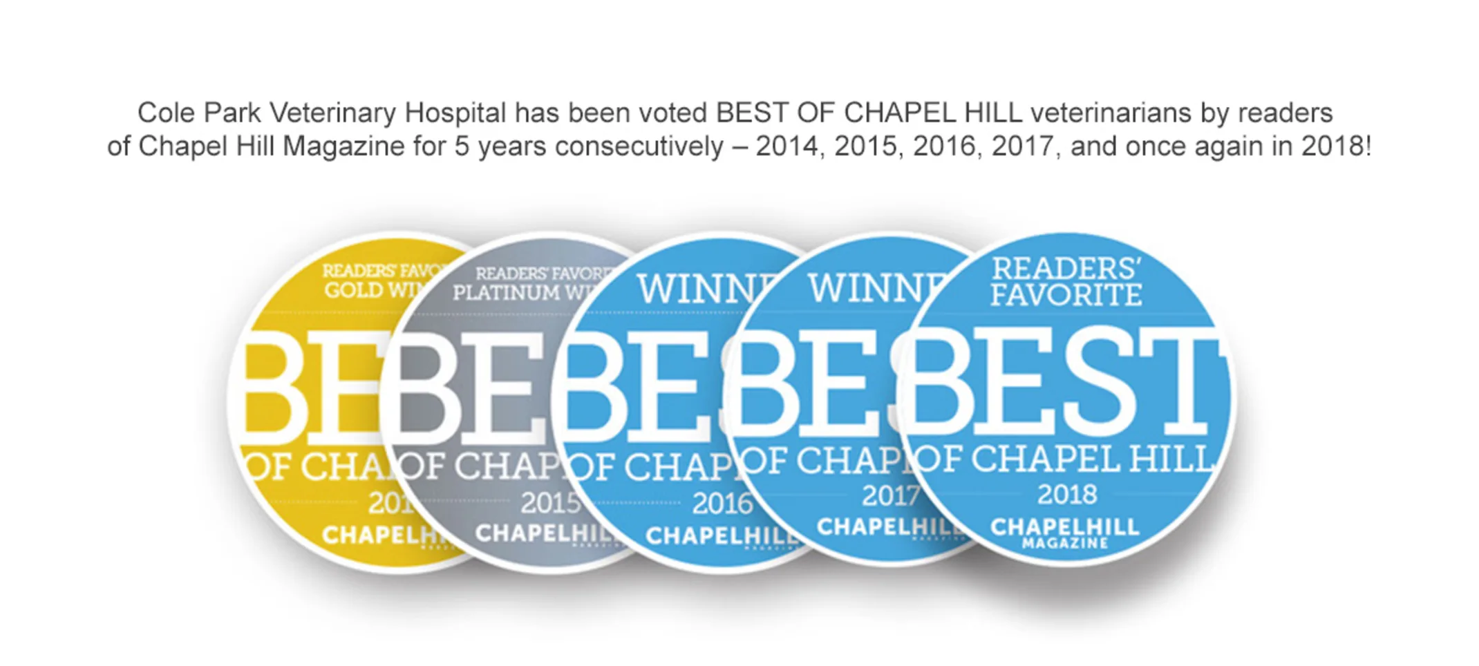 Chapel Hill Magazine Best of Chapel Hill Logos from 2014-2018